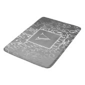 Tapis De Bain Gray Élégant Monogramme de bain Mat (Angle)