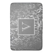 Tapis De Bain Gray Élégant Monogramme de bain Mat (devant Vertical)
