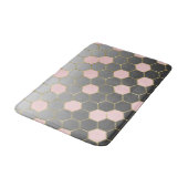 Tapis De Bain Gray rose et or Hexagon moderne Glam (Angle)