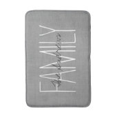 Tapis De Bain Gray Rustic Chic Famille Monogramme (Devant (Vertical))