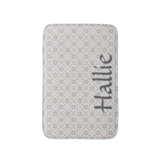 Tapis De Bain Gray Spanish Tile Pattern Absorbent Pet Mat (Devant (Vertical))