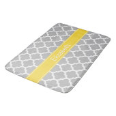 Tapis De Bain Gray White Moroccan #5 Pineapple Name Monogram (Angle)