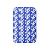 Tapis De Bain Grec Meander Key Waves Motif Bleu (Devant (Vertical))