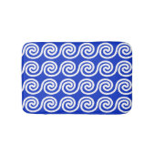 Tapis De Bain Grec Meander Key Waves Motif Bleu (Devant)