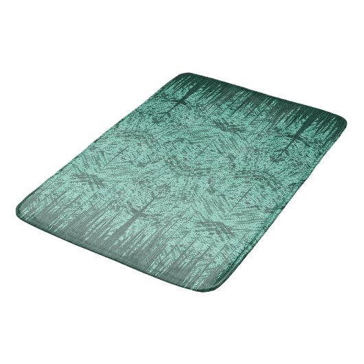 Tapis De Bain Green Abstract Island Tiki Pattern (Angle)