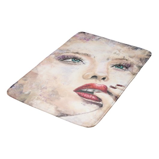 Tapis De Bain Green Eyed Jolie femme Bath Mat (Angle)