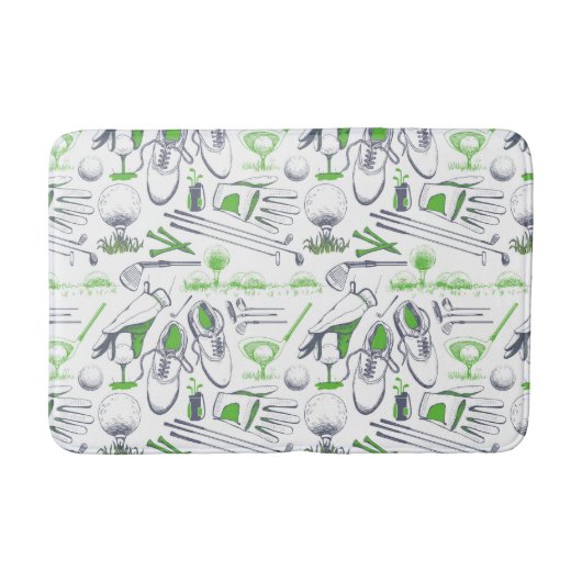 Tapis De Bain Green Golf Icons Motif (Devant)