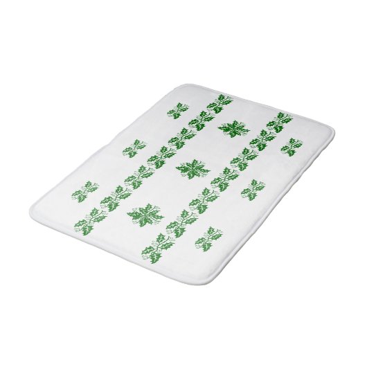 Tapis de bain - Green Holly Feuilles (Angle)