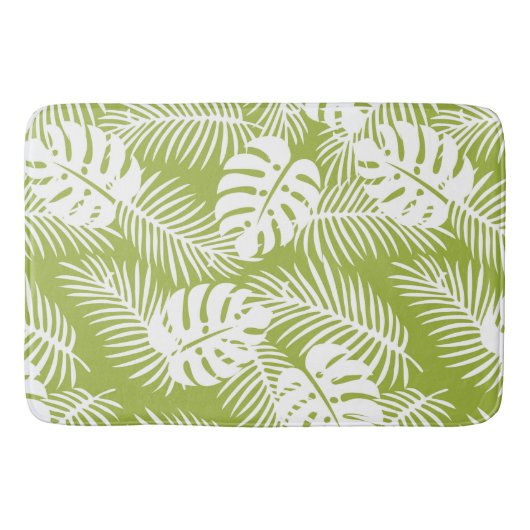Tapis De Bain Green Palm Feuille Rainforest Motif (Devant)