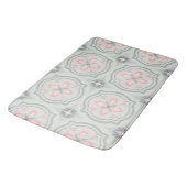 Tapis De Bain Green Pastel Floral Tiles (Angle)