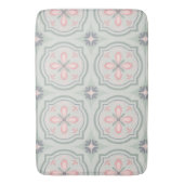 Tapis De Bain Green Pastel Floral Tiles (devant Vertical)