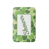 Tapis De Bain Green Retro-Style Ovals Customizable (Devant (Vertical))