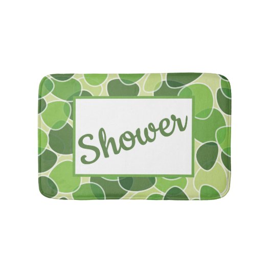 Tapis De Bain Green Retro-Style Ovals Customizable (Devant)