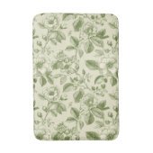 Tapis De Bain Green Vintage Botanical Toile Pattern (Devant (Vertical))
