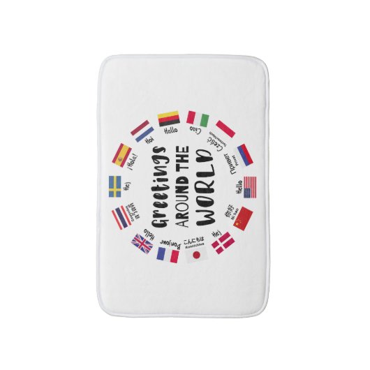 Tapis De Bain Greetings around the world, Hello in all languages (Devant (Vertical))