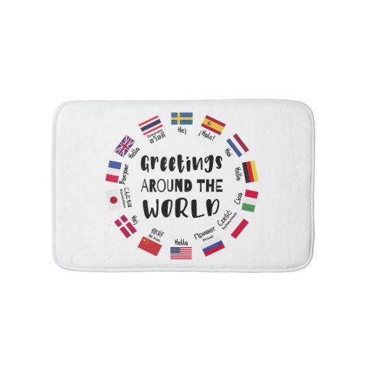 Tapis De Bain Greetings around the world, Hello in all languages (Devant)