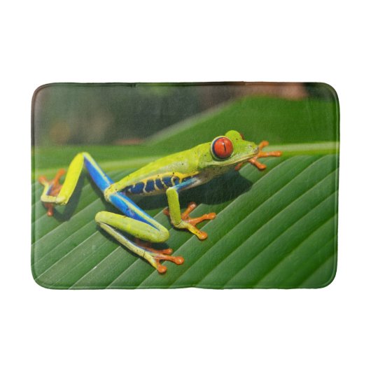 Tapis De Bain Grenouille d'arbre aux yeux rouges de vert (Devant)