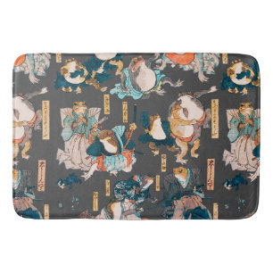 Tapis De Bain Grenouille japonaise ukiyo-e Froggies