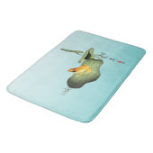 Tapis De Bain Grenouille jaune sur feuille de lotus (Angle)