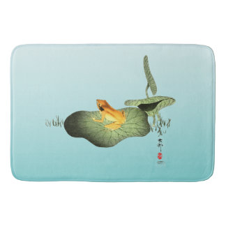 Tapis De Bain Grenouille jaune sur feuille de lotus