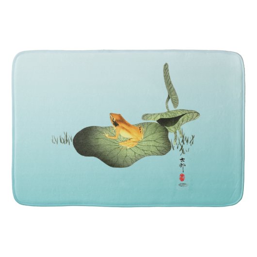 Tapis De Bain Grenouille jaune sur feuille de lotus (Devant)