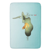 Tapis De Bain Grenouille jaune sur feuille de lotus (devant Vertical)