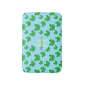 Tapis De Bain Grenouille motif monogramme faune bébé bleu (Devant (Vertical))