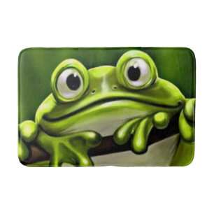 Tapis De Bain Grenouille verte mignonne drôle adorable dans
