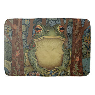 Tapis De Bain grenouille vintage de la forêt de boho