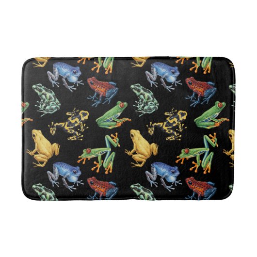 Tapis De Bain Grenouilles sur noir (Devant)