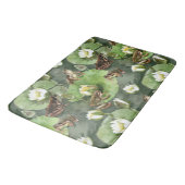 Tapis De Bain Grenouilles vert et blanc nénuphars (Angle)