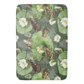 Tapis De Bain Grenouilles vert et blanc nénuphars (devant Vertical)