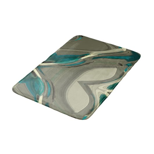 Tapis De Bain Grey and Blue Abstract (Angle)