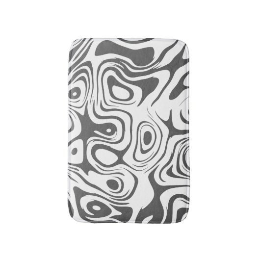 Tapis De Bain Grey and White Abstract Swirly Pattern (Devant (Vertical))