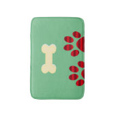 Tapis De Bain Griffe rouge dégradé avec os de chien (Devant (Vertical))
