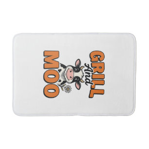 Tapis De Bain Grill de vache drôle et design de T-Shirt vintage 