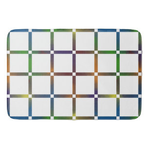 Tapis De Bain Grille arc-en-ciel colorée avec espace négatif