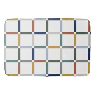 Tapis De Bain Grille colorée avec espace négatif Art Nouveau