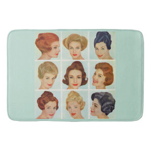 Tapis De Bain grille de coiffures des années 1960