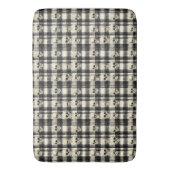 Tapis De Bain Grille de crâne - Géométrie Macabre en monochrome (devant Vertical)