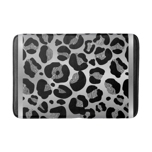 Tapis De Bain Grille Silver Leopard Safari Impression (Devant)