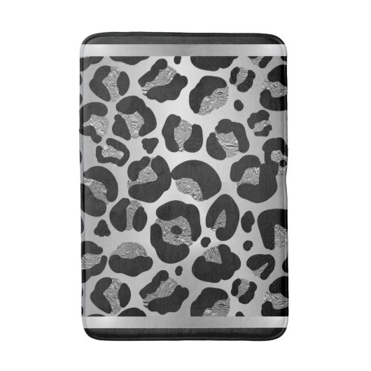 Tapis De Bain Grille Silver Leopard Safari Impression (Devant (Vertical))