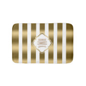 Tapis De Bain Grilles Blanches Et Or Monographiées (Devant)