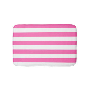 Tapis De Bain Grilles roses et blanches chaudes