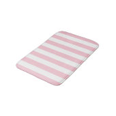 Tapis De Bain Grilles Verticales Bébé Rose Et Blanc Gratté (Angle)