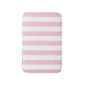 Tapis De Bain Grilles Verticales Bébé Rose Et Blanc Gratté (Devant (Vertical))