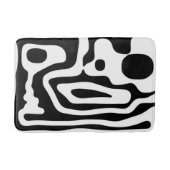 Tapis De Bain Grip Vise : Noir et Blanc Abstrait (Devant)