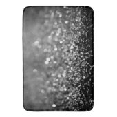 Tapis De Bain Gris argenté Paillettes Bokeh Glam 1 (devant Vertical)