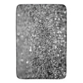 Tapis De Bain Gris argenté paillettes Bokeh Glam 2 (devant Vertical)