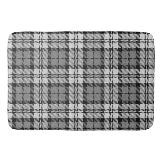 Tapis De Bain Gris Blackwatch Tartan Design Plaid (Devant)